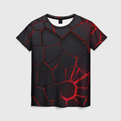 Женская футболка Адские 3D плиты 3Д геометрия плиты