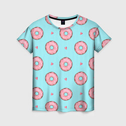 Футболка женская Розовые пончики, цвет: 3D-принт