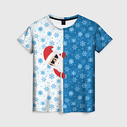 Женская футболка С Новым Годом дед мороз