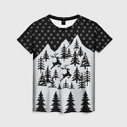 Женская футболка Северные Олени в Горах