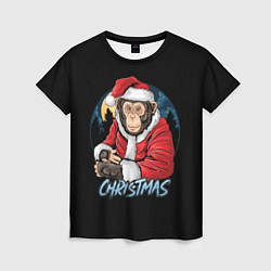 Женская футболка CHRISTMAS обезьяна
