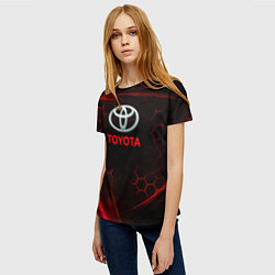Футболка женская Toyota Неоновые соты, цвет: 3D-принт — фото 2