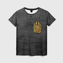 Женская футболка Волчий отпечаток золотом Символ Велеса
