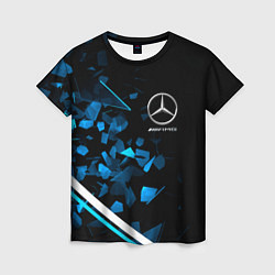 Футболка женская Mercedes AMG Осколки стекла, цвет: 3D-принт