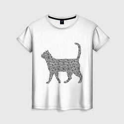 Женская футболка QR - кот