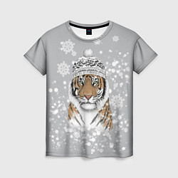 Футболка женская Снежный тигр, цвет: 3D-принт
