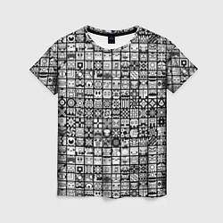 Женская футболка Геометри Даш паттерн Geometry Dash