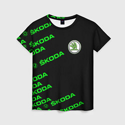 Женская футболка SKODA LINE LOGO STYLE GREEN