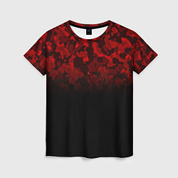 Женская футболка BLACK RED CAMO RED MILLITARY