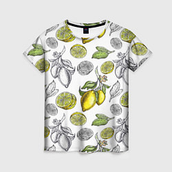 Женская футболка Лимонный паттерн