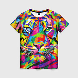 Женская футболка Тигр в стиле поп-арт