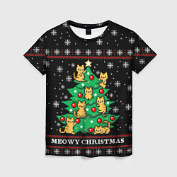 Женская футболка MEOWY CHRISTMAS 2022