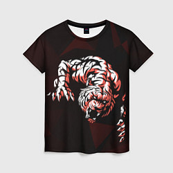 Женская футболка Злой тигр нападает