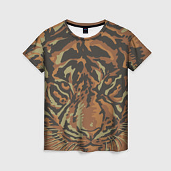 Женская футболка Морда тигра на весь экран