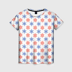 Женская футболка Снежинки паттернsnowflakes pattern