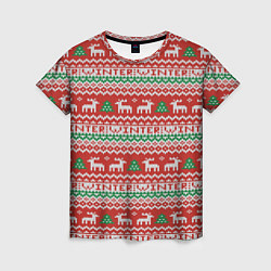 Женская футболка Deer Christmas Pattern