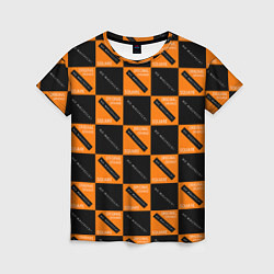 Женская футболка Black Orange Squares