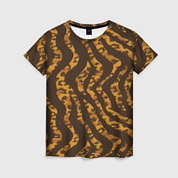 Женская футболка Шкура тигра леопарда гибрид