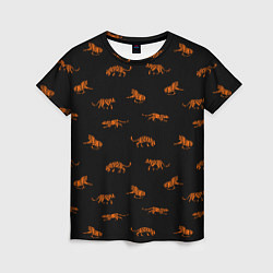 Женская футболка Тигры паттерн Tigers pattern