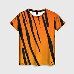 Женская футболка Шкура тигра диагональ