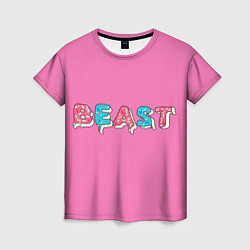 Женская футболка Mr Beast Donut Pink edition