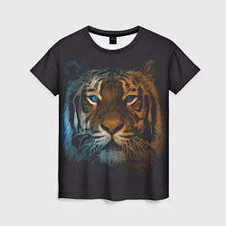 Женская футболка Тигр с голубыми глазами