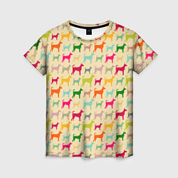 Женская футболка Собаки Разноцветные