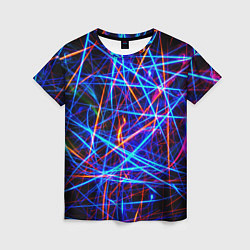 Женская футболка NEON LINES Glowing Lines Effect
