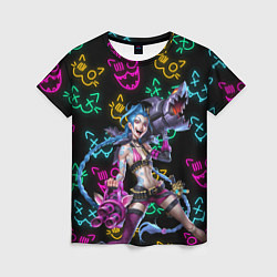 Женская футболка JINX ARCANE NEON MEOW! LOL