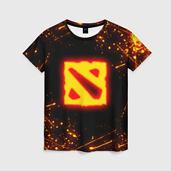 Женская футболка DOTA 2 FIRE LOGO ДОТА 2 ОГНЕННЫЙ ЛОГО