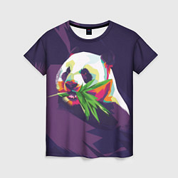 Женская футболка Панда с бамбуком