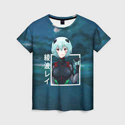 Женская футболка Евангелион Neon Genesis Evangelion, Рей Аянами