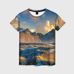 Женская футболка Красивый горный пейзаж