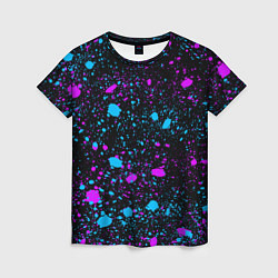 Женская футболка Брызги неоновые ярких красок