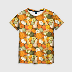 Футболка женская Тыквы Pumpkin, цвет: 3D-принт