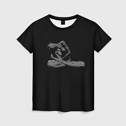 Женская футболка Девушка-зебра в темноте