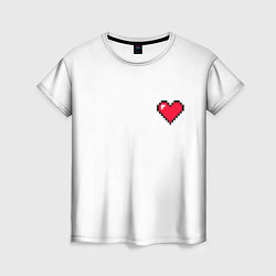 Женская футболка Сердце из minecraft