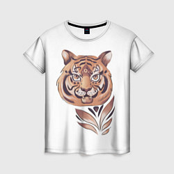 Футболка женская Тигр, принт, цвет: 3D-принт
