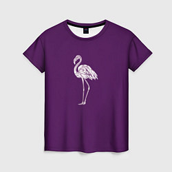 Женская футболка Фламинго в сиреневом