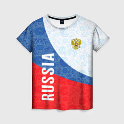 Женская футболка RUSSIA SPORT STYLE РОССИЯ СПОРТИВНЫЙ СТИЛЬ