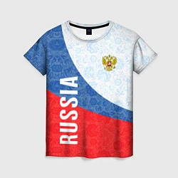 Футболка женская RUSSIA SPORT STYLE РОССИЯ СПОРТИВНЫЙ СТИЛЬ, цвет: 3D-принт