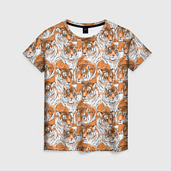 Женская футболка Тигры рисованный стиль