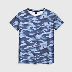 Женская футболка Синий Камуфляж Camouflage