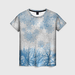 Женская футболка Коллекция Зимняя сказка Зимний пейзаж T-1-2