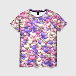Женская футболка Сердечки-черепушки
