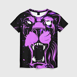 Футболка женская Neon pink lion, цвет: 3D-принт