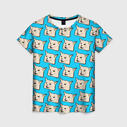 Женская футболка Screaming woman cat