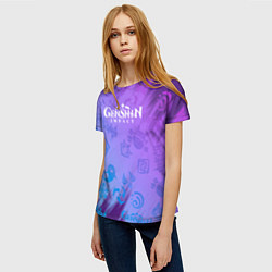Футболка женская Стихии Геншин Импакт, цвет: 3D-принт — фото 2