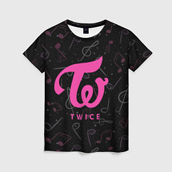 Женская футболка Twice с музыкальным фоном