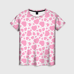 Женская футболка Розовые Сердечки LOVE